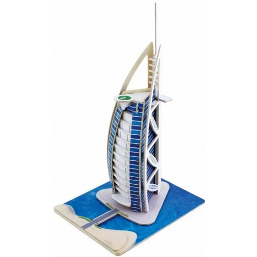 Robotime 3D Puzzle - Burj Al Arab hotel, Lesena 3D sestavljanka - 3D-JPD460
