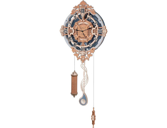 Robotime 3D Puzzle - Stenska ura ROKR Romantic Note Mechanical Gear 3D lesena sestavljanka - 3D-LC701