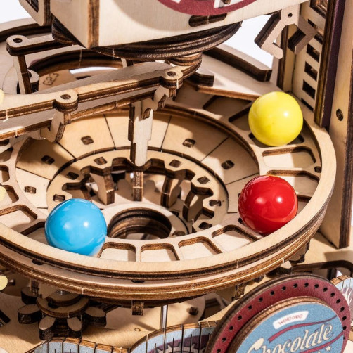 Robotime 3D Puzzle - ROKR Chocolate Factory Marble Run 3D lesena sestavljanka - 3D-LGA02