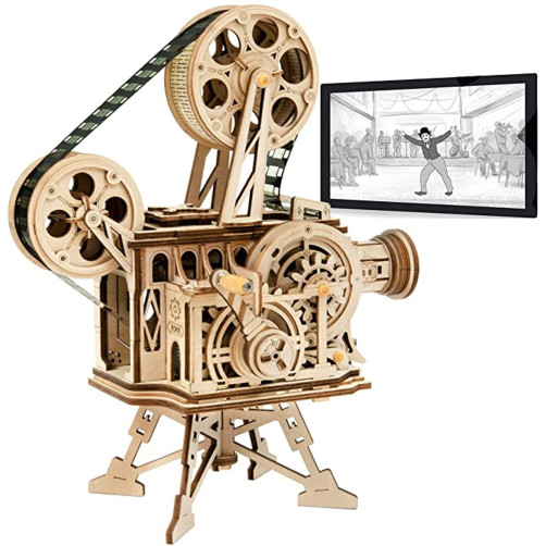 Robotime 3D Puzzle - ROKR Vitascope filmski projektor 3D lesena sestavljanka - 3D-LK601