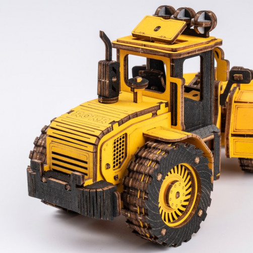 Robotime 3D Puzzle - Model buldožer, Lesena 3D sestavljanka 3D-TG509K