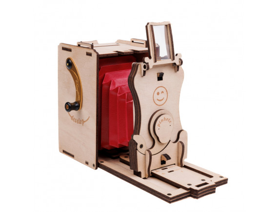 JollyLook Vnaprej sestavljena lesena Pinhole instant mini film kamera (naraven les) JLK012