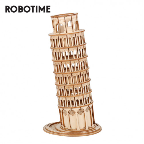 Robotime 3D Puzzle - Poševni stolp PISA, Lesena 3D sestavljanka 3D-TG304