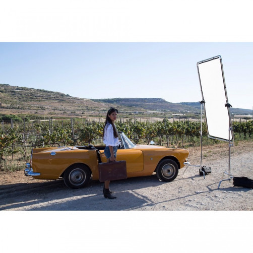 Manfrotto Skylite Rapid MEDIUM zložljiv odbojnik - okvir, srebrno/bel odbojnik, 1,1x2m RC - MANLR81243RC