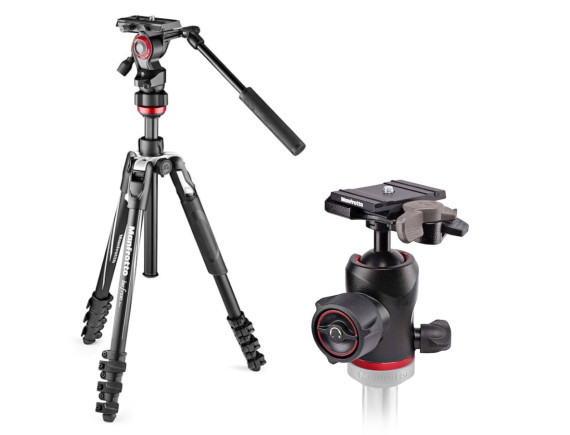 Manfrotto BeFree LIVE Lever video stojalo z video glavo MVH400AH + kroglična glava 494 - MVKBFRL-LIVE1