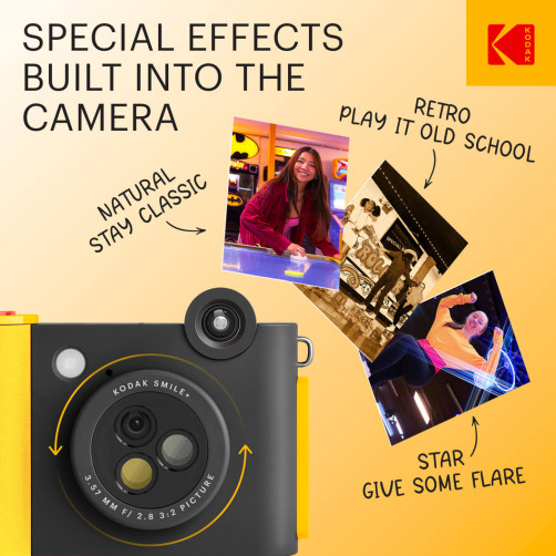 KODAK Smile+ Wireless Digital Instant Print Camera with Effect-changing Lens - RODSMPCAMBK