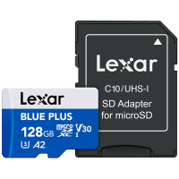 Lexar microSDHC spominska kartica Blue Plus UHS-I z SD adapterjem 128 GB - LEXAR133688