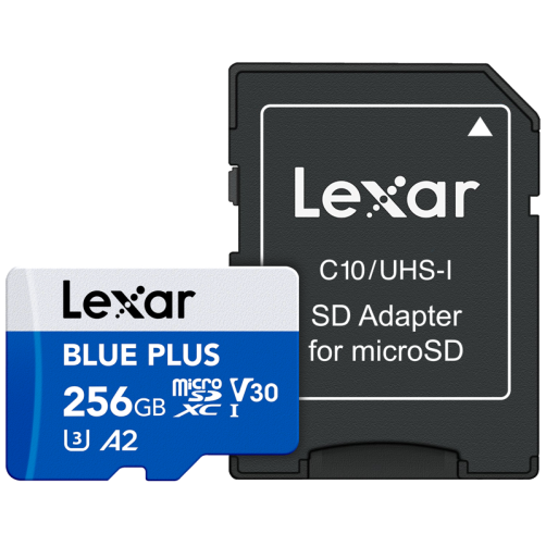 Lexar microSDHC spominska kartica Blue Plus UHS-I z SD adapterjem 256 GB - LEXAR133689