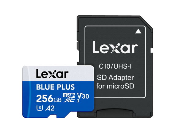 Lexar microSDHC spominska kartica Blue Plus UHS-I z SD adapterjem 256 GB - LEXAR133689