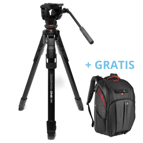Manfrotto ONE alu video stativ s fluidno video glavo 500X - MKONEVA-500X