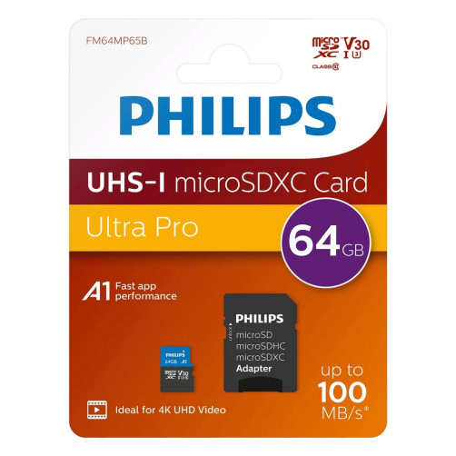 Philips microSDXC UHS-I U3 64GB spominska kartica - PHILIPS512556