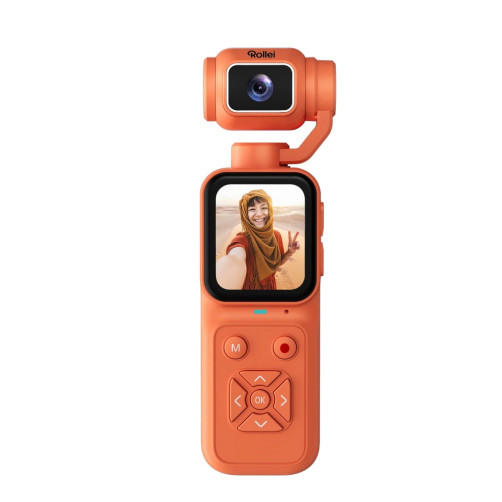 Rollei Pocket Cam – žepna kamera za vlog in selfije oranžna - ROLLEI40570