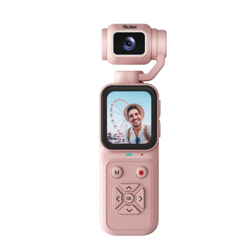 Rollei Pocket Cam – žepna kamera za vlog in selfije roza - ROLLEI40572